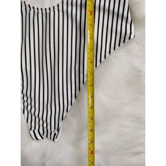 Shore and Shade NWOT Stripped Body Con Mom One Piece Bathing Suit L - Picture 7 of 7